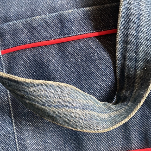 jean tote red quilted interior - Picture 3 of 7